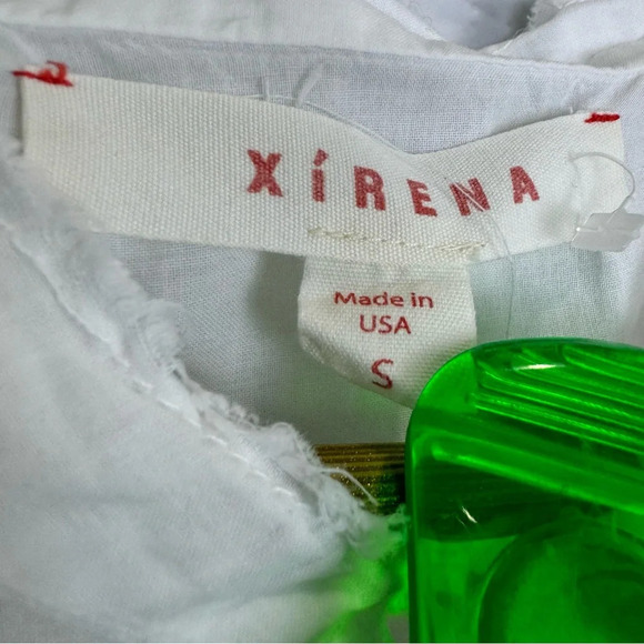 XIRENA White Hennessy Top Small Long Sleeves Oversized Tunic Popover Buttons - Picture 8 of 10